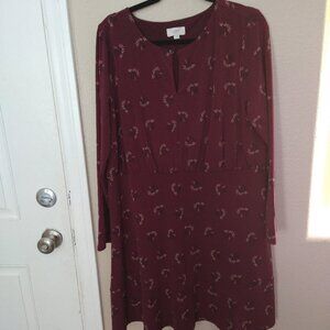 Burgundy Stretchy Loft Dress